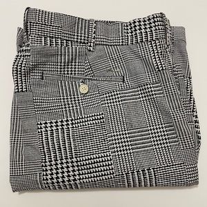 RLX 9 Inch Classic Fit Water-Repellent Short Fairway Glen Black And White Sz 38